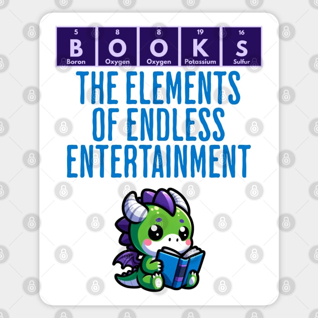 BOOKS: Elements of Endless Entertainment fun periodic design Sticker by Luxinda